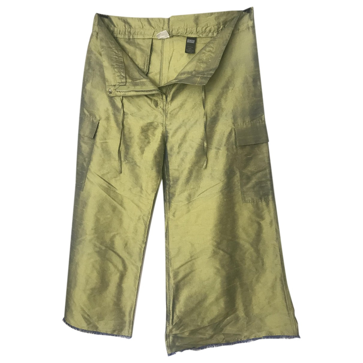 Silk trousers Weekday Green size M 